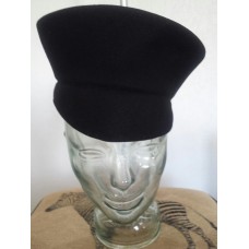 Church Lady/Derby Newsboy Hat Wool Felt Black with Swirled Rhinestone on top  eb-94863335
